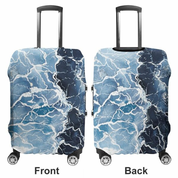 Secure and Stylish Luggage Covers - Ocean blue Watercolor Design - Limited Edition - Image 3