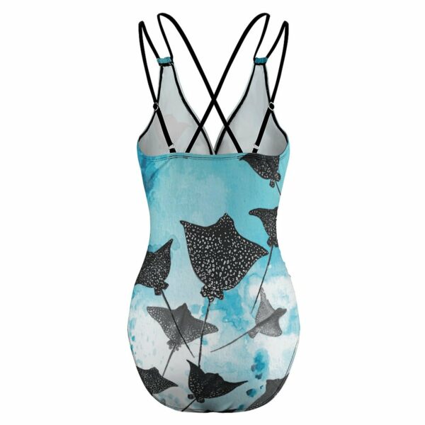 Women's One Piece Swimsuit Tummy Control Swimwear  Sting Ray Moorea Blue - Image 6